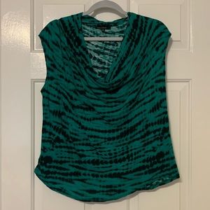 Chaus Sport green and black animal print top Sz. M